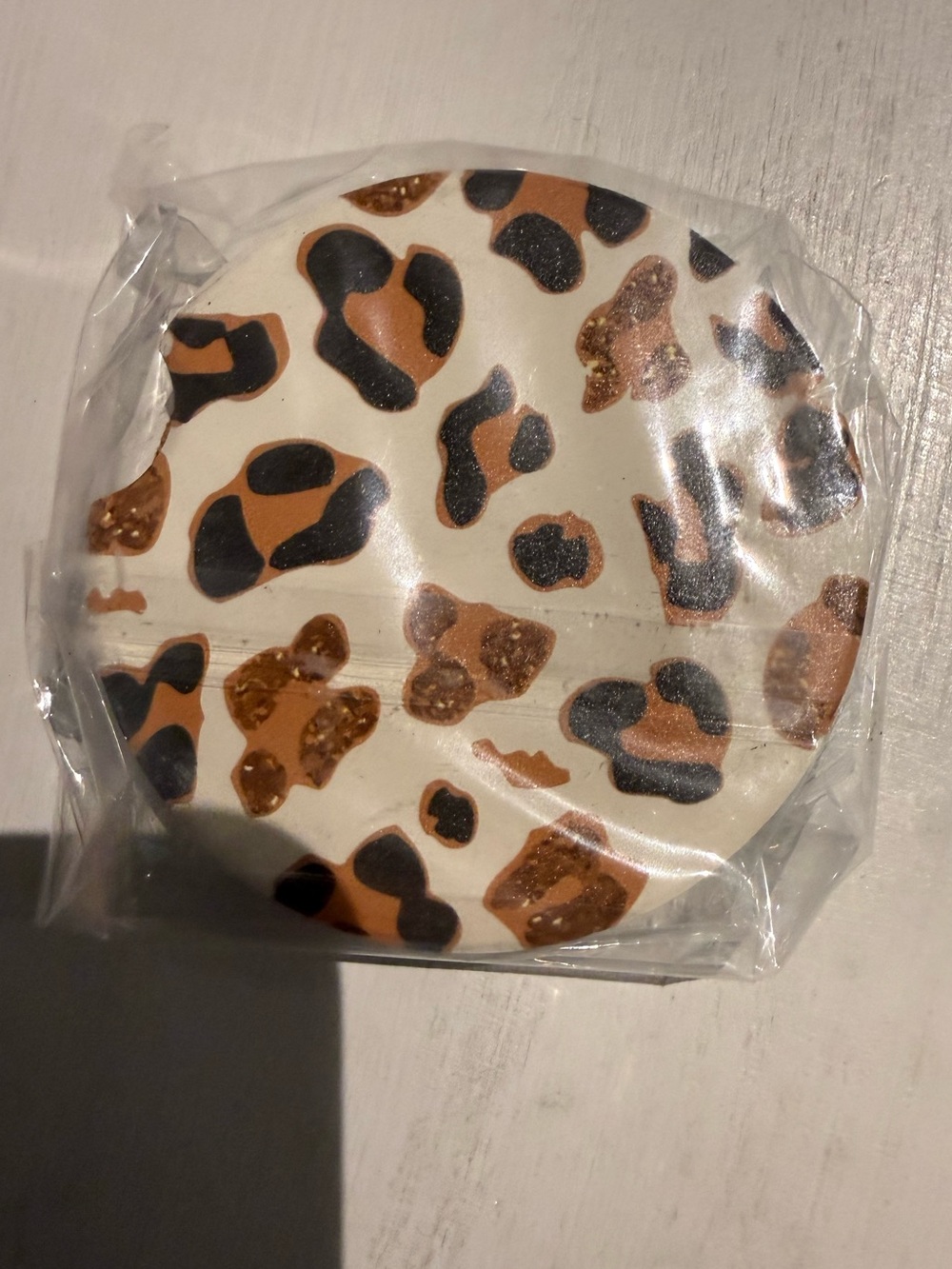 NWT~ Leopard Print car coasters  Accessory — White, Tan, Black